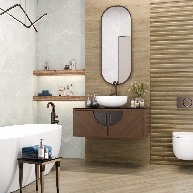 Delacora Woodstyle - Плитка для ванной - Раскладка плитки